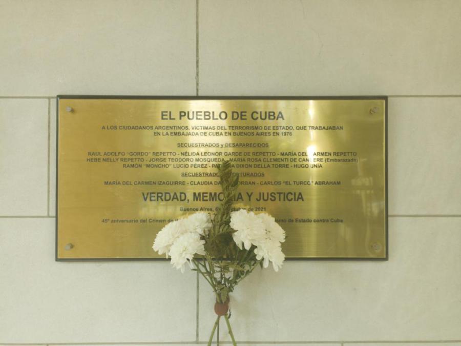 Homenaje a diplomáticos cubanos víctimas del Terrorismo de Estado