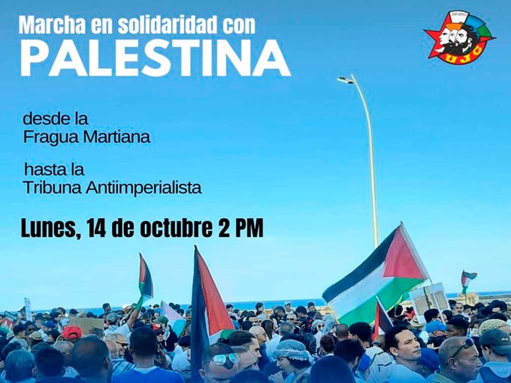 Juventud de Cuba marchará hoy en solidaridad con Palestina