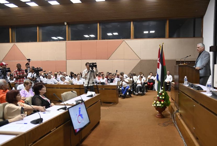 Díaz-Canel en VII Congreso de la Aclifim: “Seguiremos defendiendo la inclusión social de todas las personas con discapacidad en Cuba”.