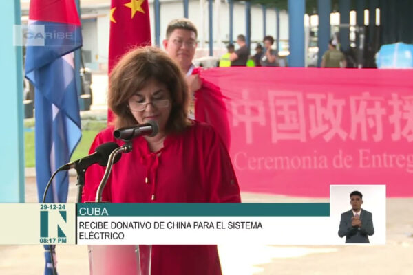 Recibe Cuba donativo procedente de la República Popular China