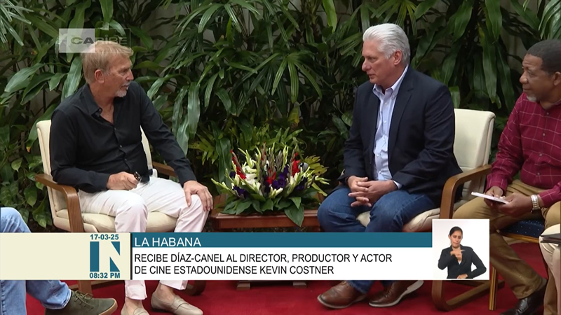 Recibe Díaz-Canel al destacado productor, director y actor Kevin Costner