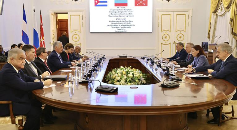 Se reúne Díaz-Canel con Gobernador de San Petersburgo