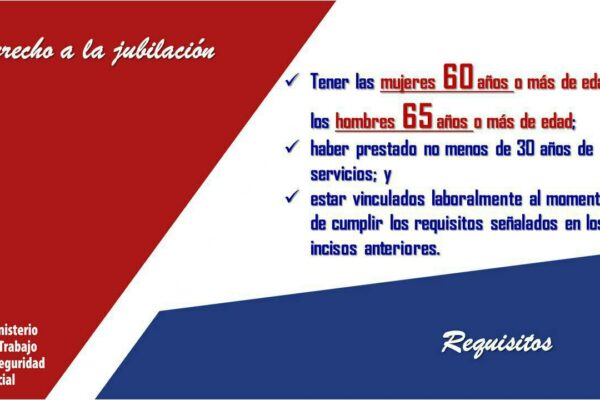 Una nota al respecto en la plataforma X subraya que se mantiene sin cambios la edad de 60 años para las mujeres y de 65 en el caso de los hombres