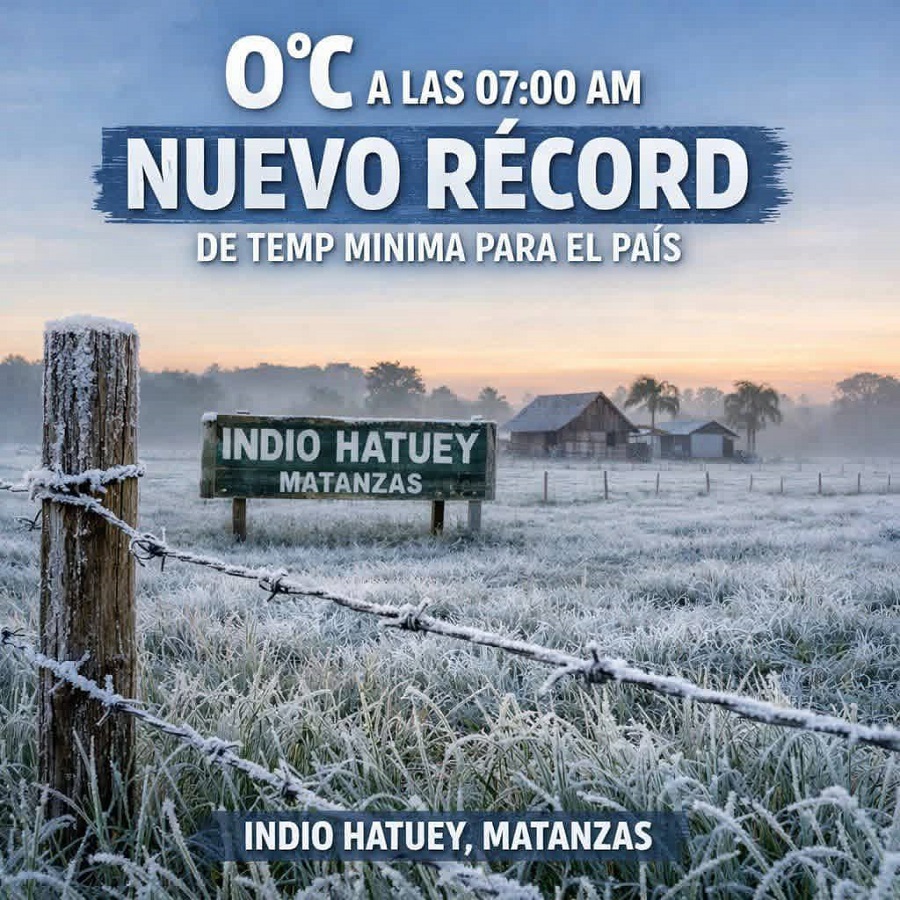 Récord de temperatura mínima en Cuba: 0 grados Celsius