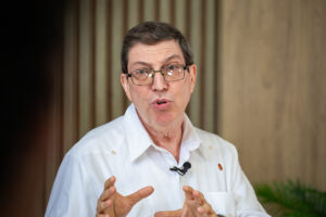 Declaraciones a la prensa del ministro de Relaciones Exteriores de Cuba, Bruno Rodríguez Parrilla. Foto: Enrique González (Enro)/ Cubadebate.