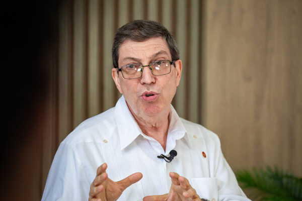 Declaraciones a la prensa del ministro de Relaciones Exteriores de Cuba, Bruno Rodríguez Parrilla. Foto: Enrique González (Enro)/ Cubadebate.